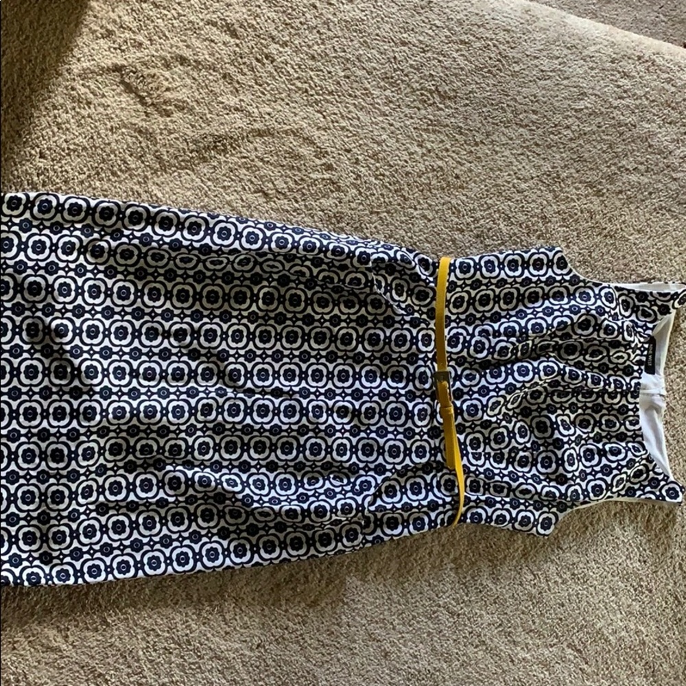 Navy and White Nine West w Yellow Belt
